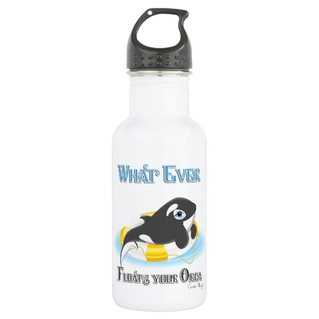 Whatever Floats Your Orca Whale 532 Ml Water Bottle (Front)