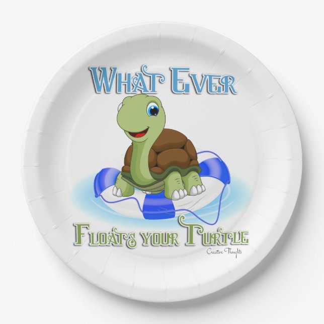 Whatever Floats Your Turtle 2 Paper Plate (Front)