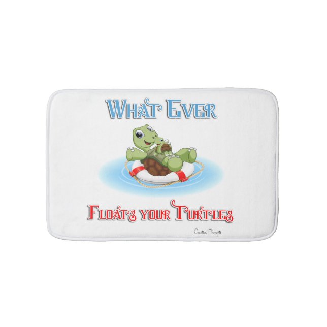 Whatever Floats Your Turtles Bath Mat (Front)