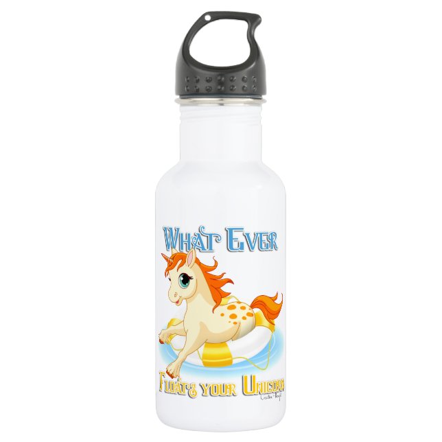 Whatever Floats Your Unicorn 532 Ml Water Bottle (Front)