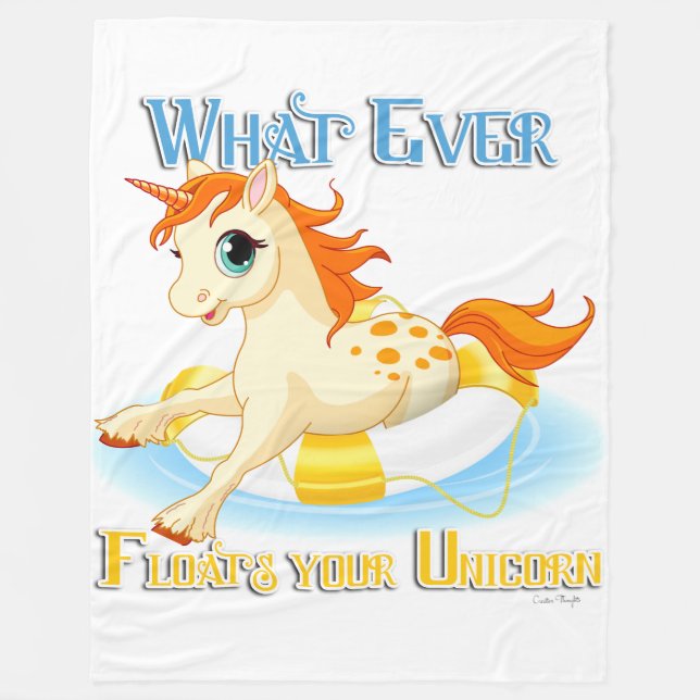 Whatever Floats Your Unicorn Fleece Blanket (Front)