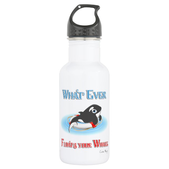 Whatever Floats Your Whale 532 Ml Water Bottle (Front)