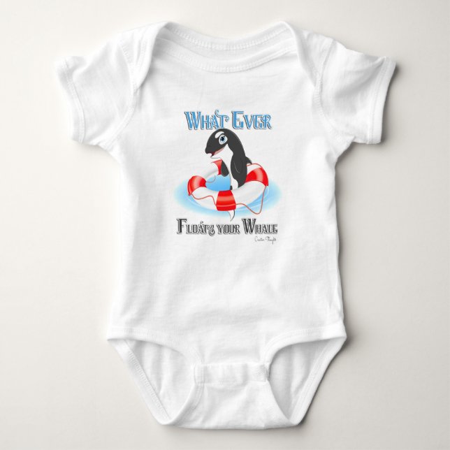 Whatever Floats Your Whale Baby Bodysuit (Front)
