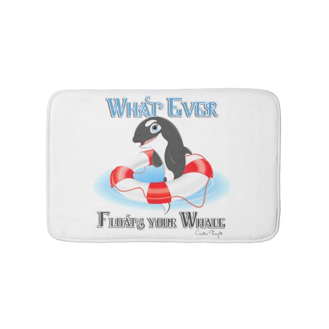 Whatever Floats Your Whale Bath Mat (Front)