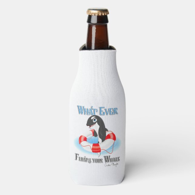 Whatever Floats Your Whale Bottle Cooler (Bottle Front)