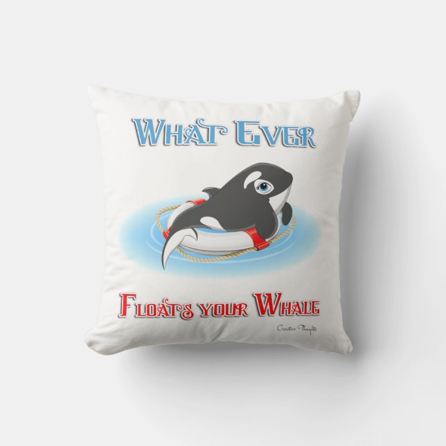 Whatever Floats Your Whale Cushion (Front)