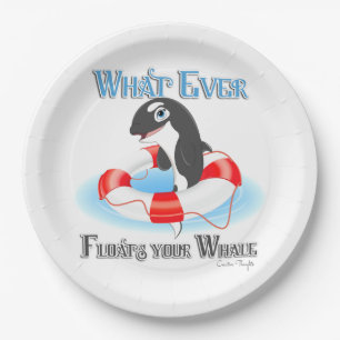 Whatever Floats Your Whale Paper Plate