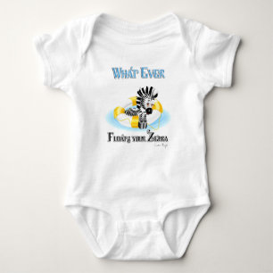 Whatever Floats Your Zebra 3 Baby Bodysuit