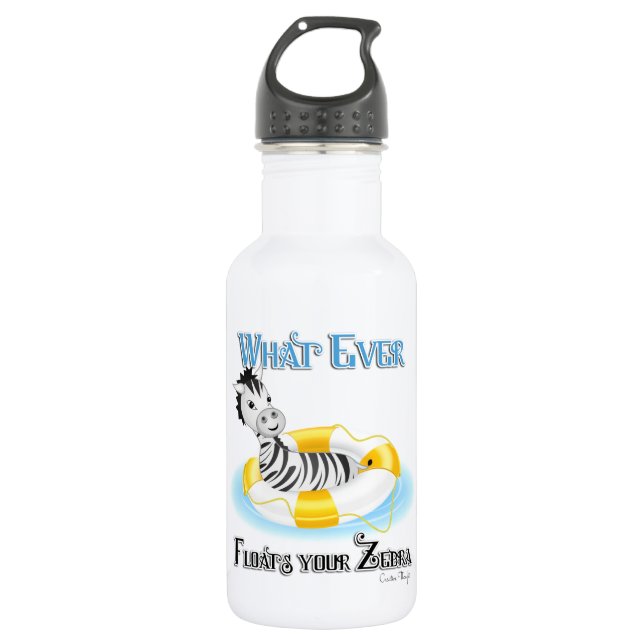 Whatever Floats Your Zebra 4 532 Ml Water Bottle (Front)