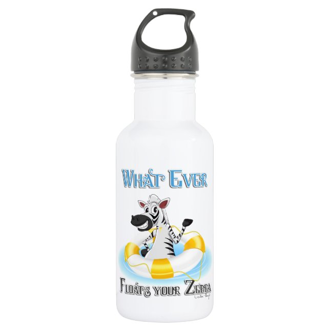 Whatever Floats Your Zebra 532 Ml Water Bottle (Front)