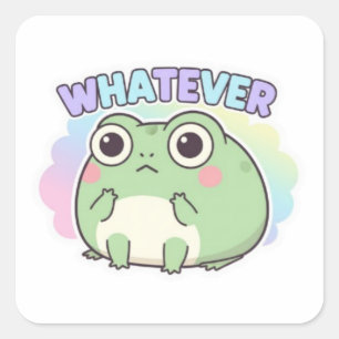 Whatever Frog Sticker Cute Eye Roll Frog Attitude 