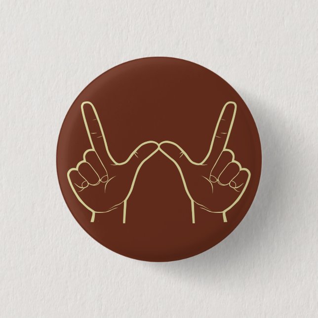 Whatever Hand Sign Retro Graphic Flair 3 Cm Round Badge (Front)