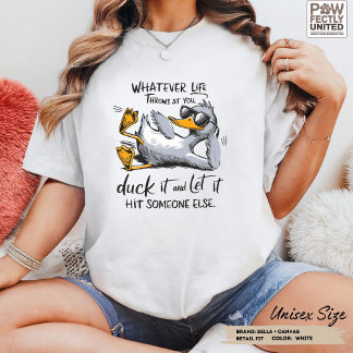 Whatever Life Trows at you Duck it Funny Animal  Tri-Blend Shirt