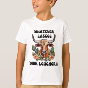 Whatever Los Your Longhorn Cow Rodeo Horseback Rid T-Shirt