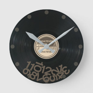WHATEVER Record Album Round Clock