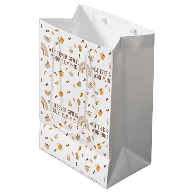 Whatever Spices Your Pumpkin Gift Bag (Front Angled)