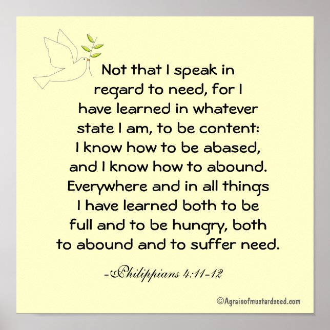 Whatever state I'm in... Bible Quote Prayer Poster (Front)