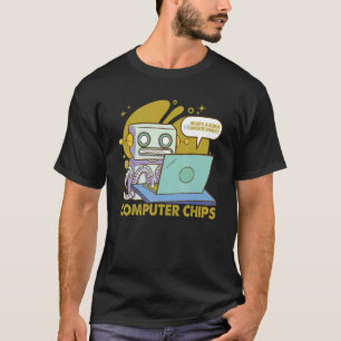 What's A Robot Favourite Snack   Dad Jokes T-Shirt