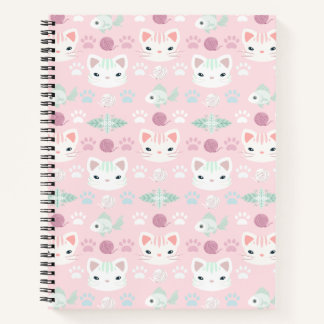 What's Cool, Kitty Cat in Pink and Mint Notebook