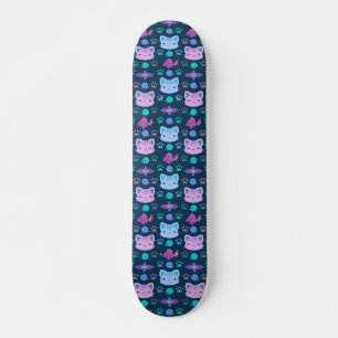 What's Cool, Kitty Cat in Purple and Blue Skateboard