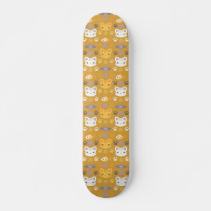 What's Cool, Kitty Cat in Yellow and Lavender Skateboard