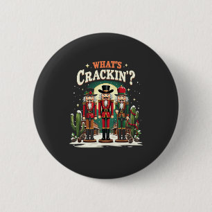 What's Cracking Nutcracker Cactus Christmas Funny 6 Cm Round Badge
