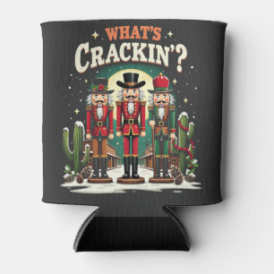 What's Cracking Nutcracker Cactus Christmas Funny Can Cooler