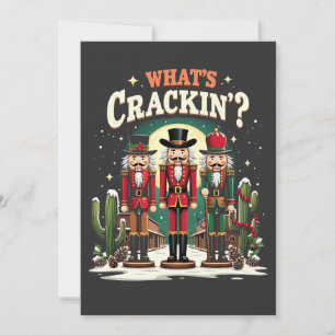 What's Cracking Nutcracker Cactus Christmas Funny Thank You Card