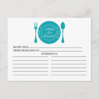 What's for Dinner Bridal Shower Recipe Cards