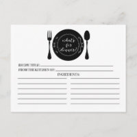 What's for Dinner Bridal Shower Recipe Cards