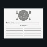What's for Dinner Bridal Shower Recipe Cards<br><div class="desc">Contemporary Bridal Shower Kitchen Recipe Cards featuring a stylish grey dish with a fork & spoon set on a crisp white background. The front of our recipe card offers room for a recipe title, from the kitchen of and ingredients space. Flip our recipe card over to view directions, prep time...</div>