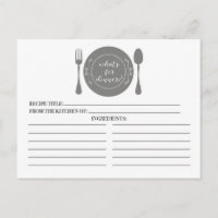 What's for Dinner Bridal Shower Recipe Cards
