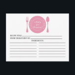 What's for Dinner Bridal Shower Recipe Cards<br><div class="desc">Contemporary Bridal Shower Kitchen Recipe Cards featuring a stylish pink dish with a fork & spoon set on a crisp white background. The front of our recipe card offers room for a recipe title, from the kitchen of and ingredients space. Flip our recipe card over to view directions, prep time...</div>