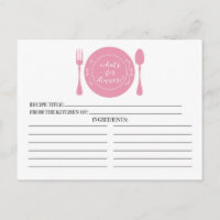 What's for Dinner Bridal Shower Recipe Cards