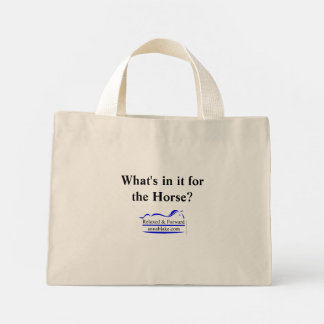 "What's in it" tote bag with logo on reverse.
