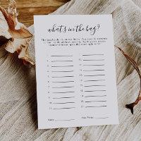 What's in the Bag Game | Minimalist Bridal Shower 