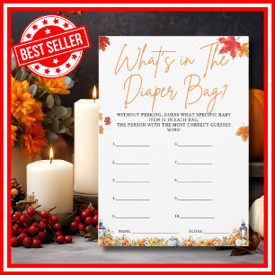 WHAT'S IN THE DIAPER BAG Baby Shower Game Pumpkin Invitation
