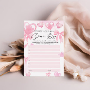 What's in the Diaper Bag Baby Shower HeartGame