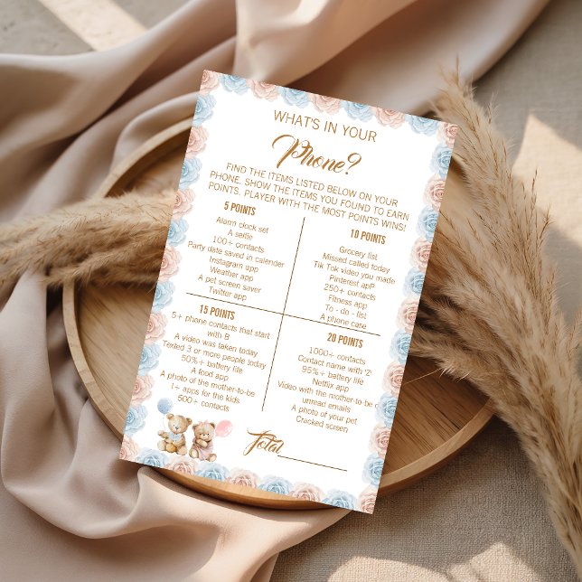 What's in Your Phone Game Card Teddy Bear (Creator Uploaded)