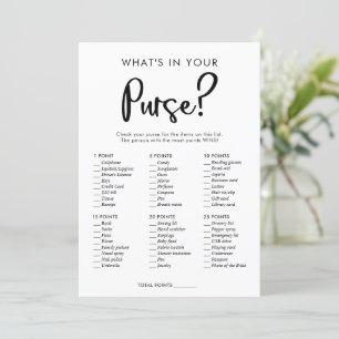 What's in your purse baby bridal shower game invitation