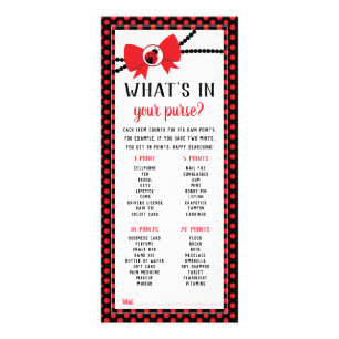 What's In Your Purse? Baby Shower Game, 25 Pack Rack Card