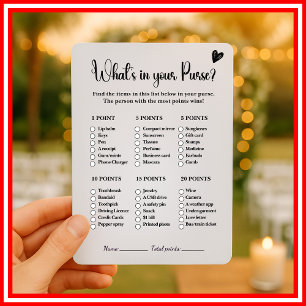 Whats In Your Purse Bridal Shower Game Elegant Invitation