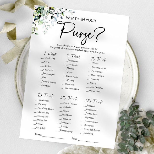 What's In Your Purse Bridal Shower Game Invitation (Creator Uploaded)
