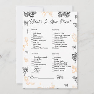 What's In Your Purse Butterfly Bridal Shower Invitation