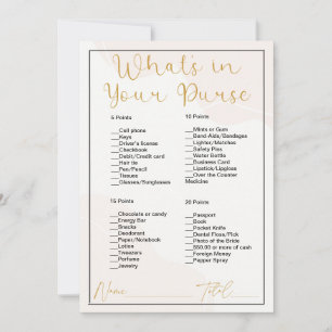 What's In Your Purse Cream and White Bridal Shower Invitation