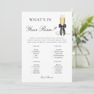 What's in your Purse Game Pearls and Prosecco Invitation