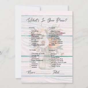 What's In Your Purse Mason Jar Bridal Shower Invitation