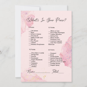 What's In Your Purse Pink & Blush Bridal Shower Invitation