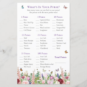 What's In Your Purse Purple Pink Flowers