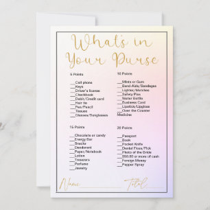 What's In Your Purse Rainbow Ombre Bridal Shower Invitation
